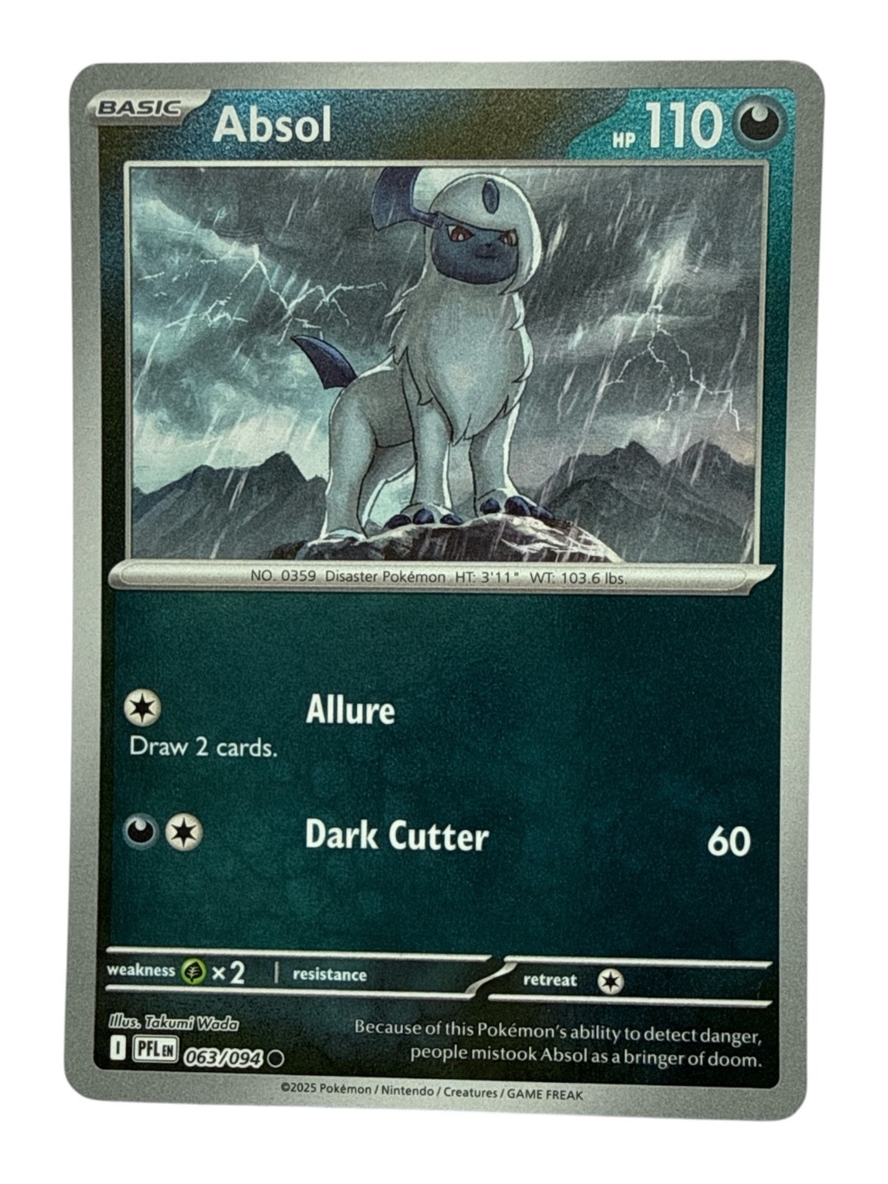 Pokemon Absol Trading Card - Never Played